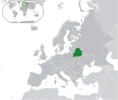 Wit-Rusland op de kaart van Europa
